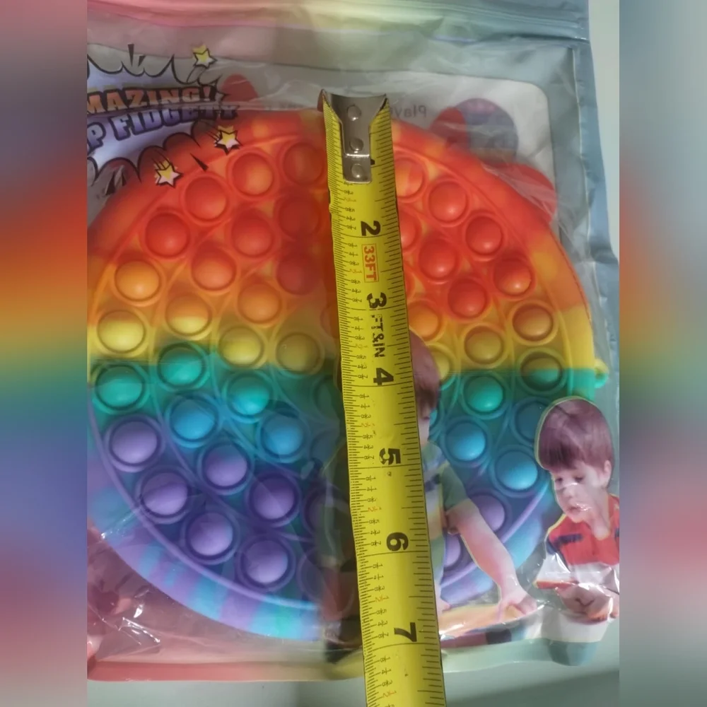 New Rainbow Popper Fidget Toy Purse Bag, Car Travel, T11MIS